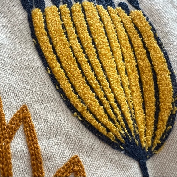 Embroidered Lotus Flower Throw Pillow Cover - Picture 4 of 5